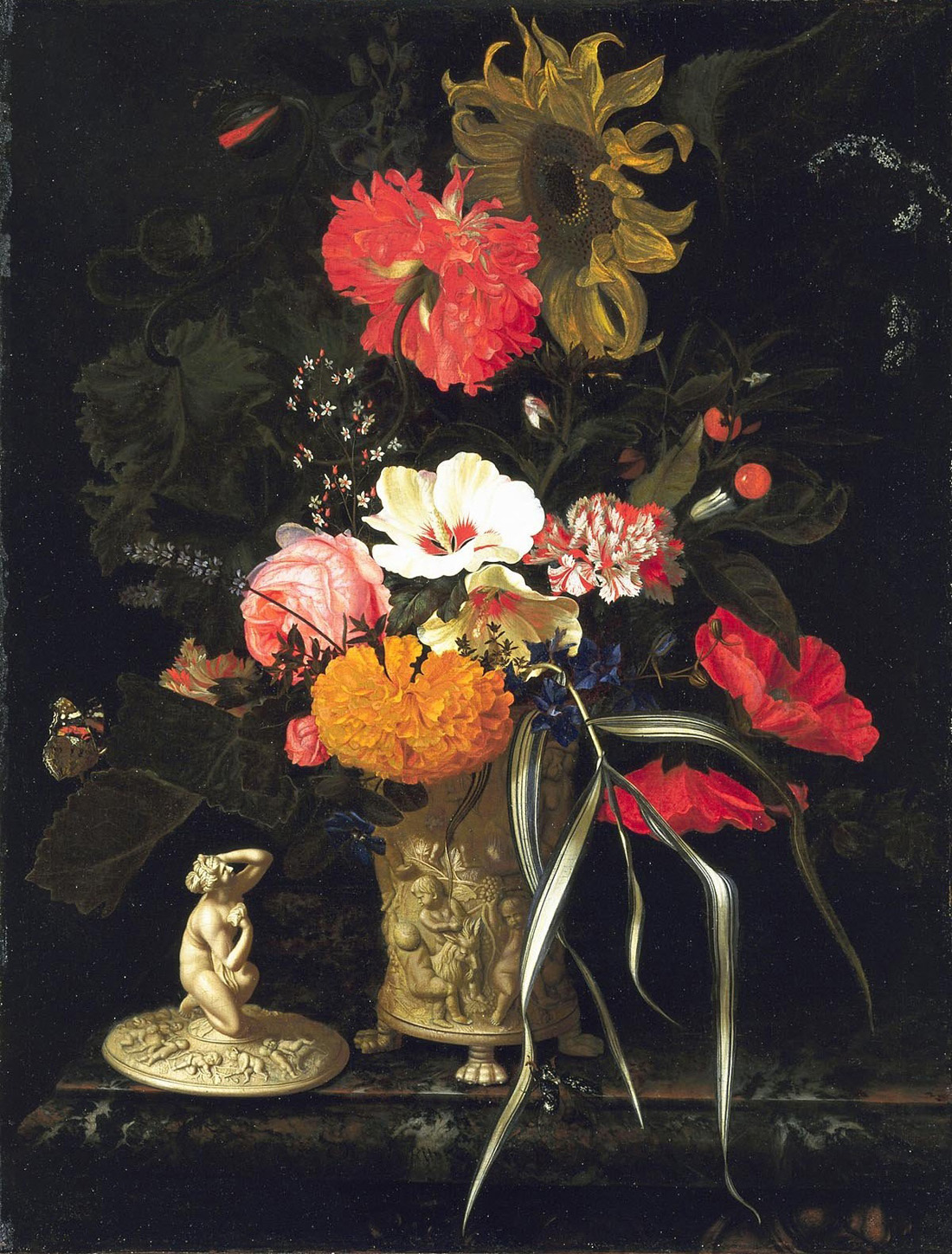still life with flowers in a decorative vase